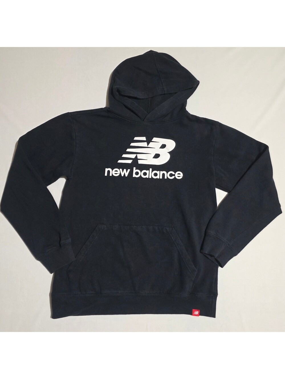 New Balance Black Big Logo Fleece Pullover Hoodie Youth XL 18/20